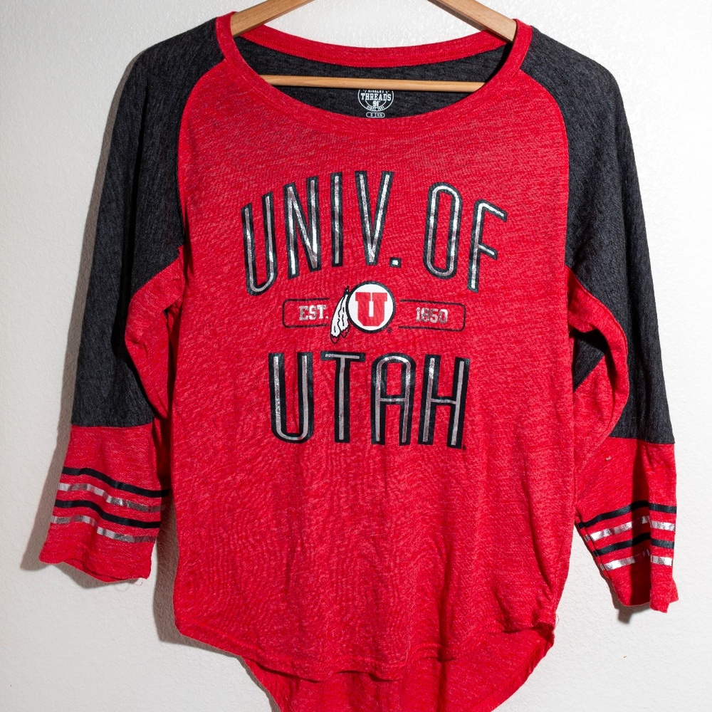 University of Utah Utes 3/4in Sleeve Shirt